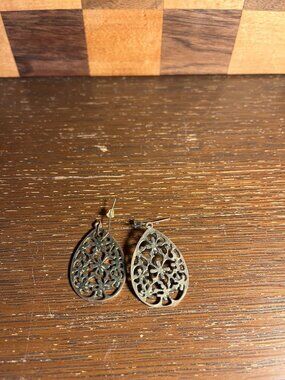 Drop Dangle Filigree Metal Earrings